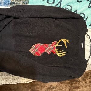 No Boundaries Black Sweater with Plaid Design